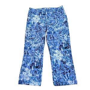 Nine West Womens 8 Blue Relaxed Leg Slim Straight Cuff Chrystie Capri Pants